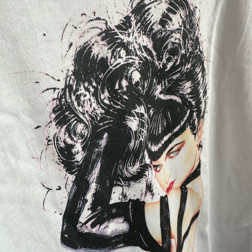 - Rare 1990 Olivia Betty Bettie Page Black hair profile T-shirt - Picture 6 of 10